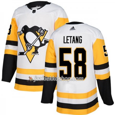 Miehille NHL Pittsburgh Penguins Pelipaita Kris Letang 58 Adidas 2017-2018 Valkoinen Authentic